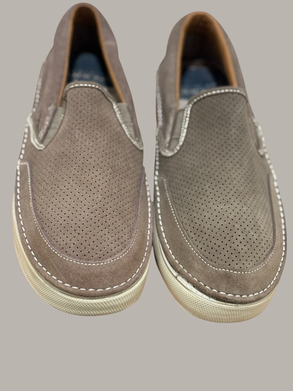 Men's Taupe Suede Slip-On Sneakers - Casual Comfort Size 12